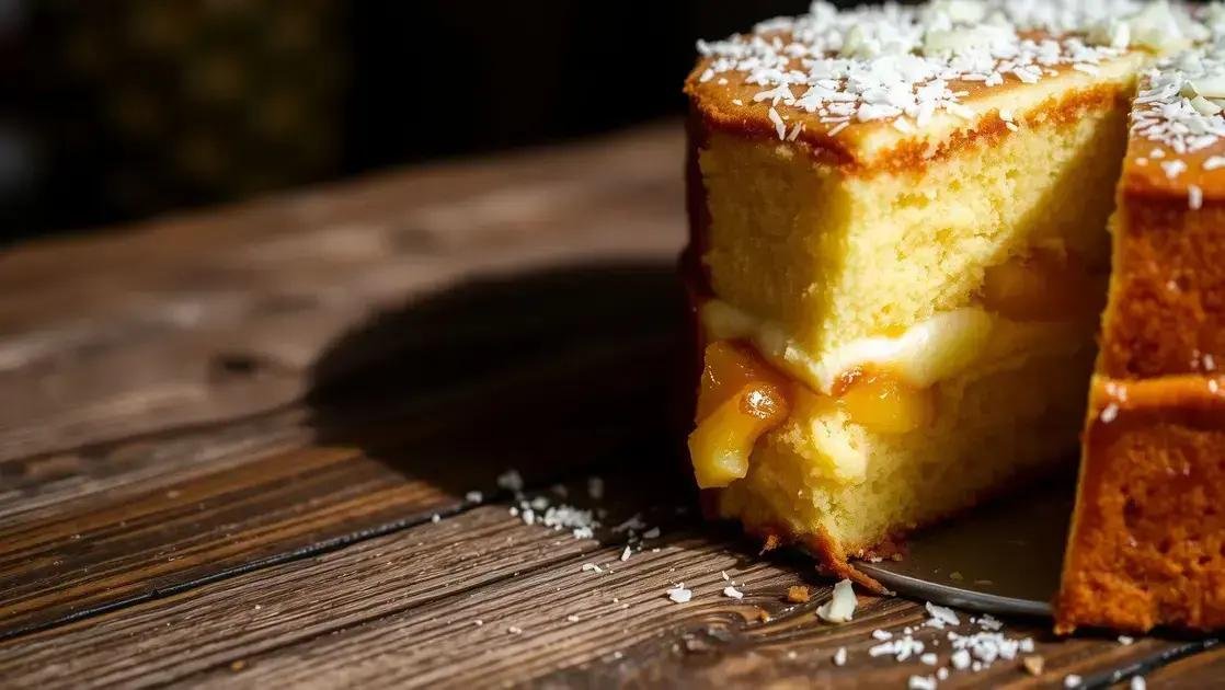 bolo com recheio de abacaxi