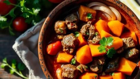 Receita de carne com batata doce Receita de carne com batata doce