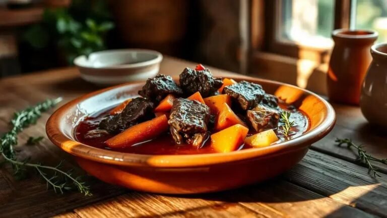carne com vinho