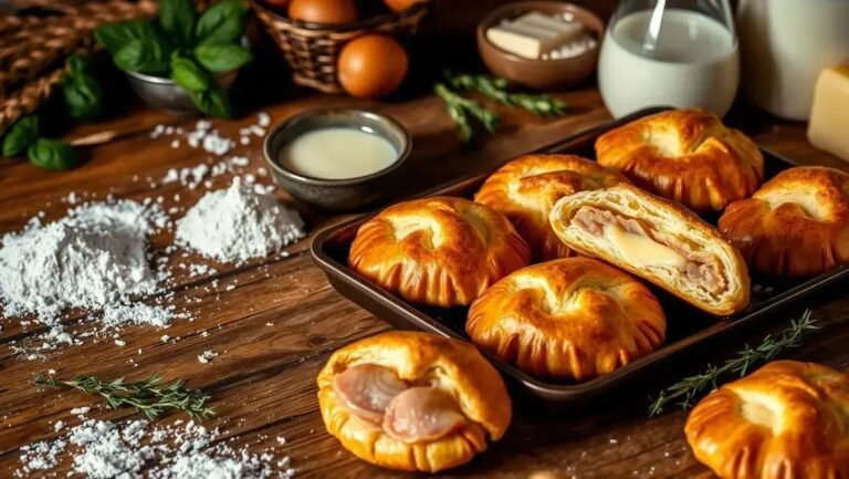 pastel assado com creme de leite
