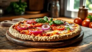 pizza com farinha de aveia