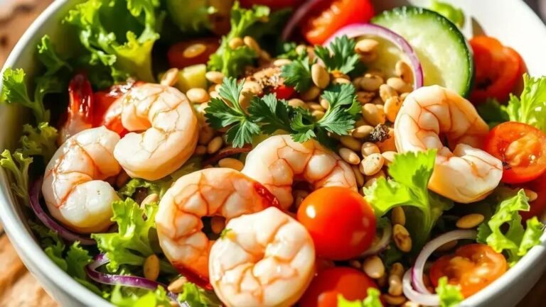 salada com camarão