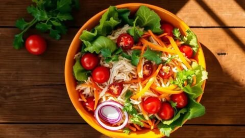 Receita de salada com frango desfiado