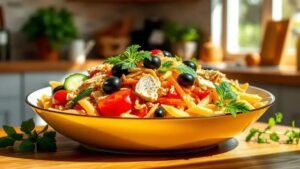 salada com macarrão