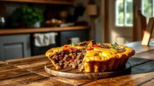 Torta com carne moída