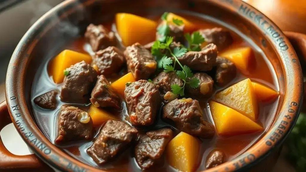 Carne com mandioca
