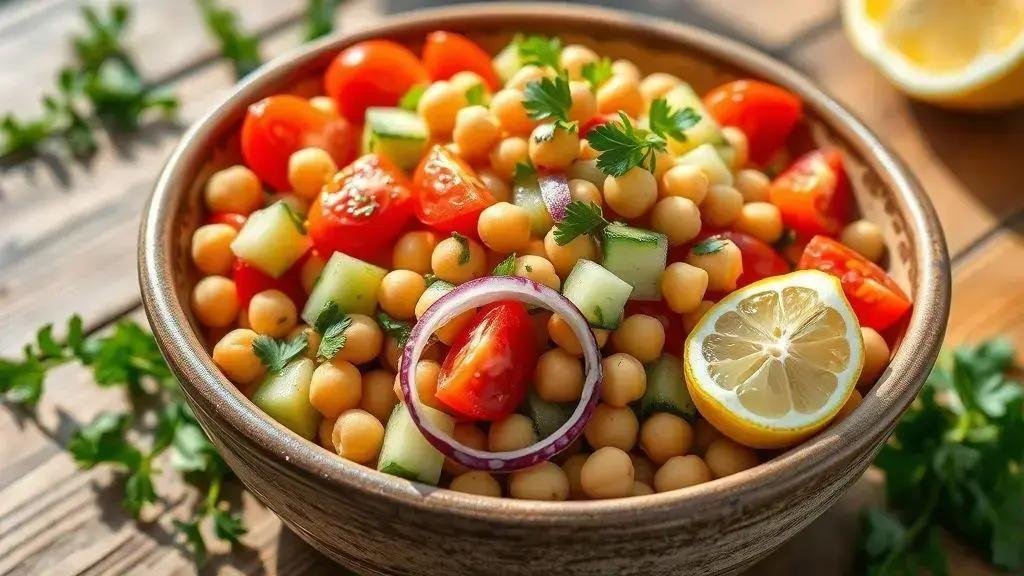 salada com grão de bico
