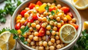 salada de grão-de-bico