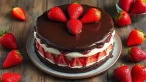 torta bombom de morango