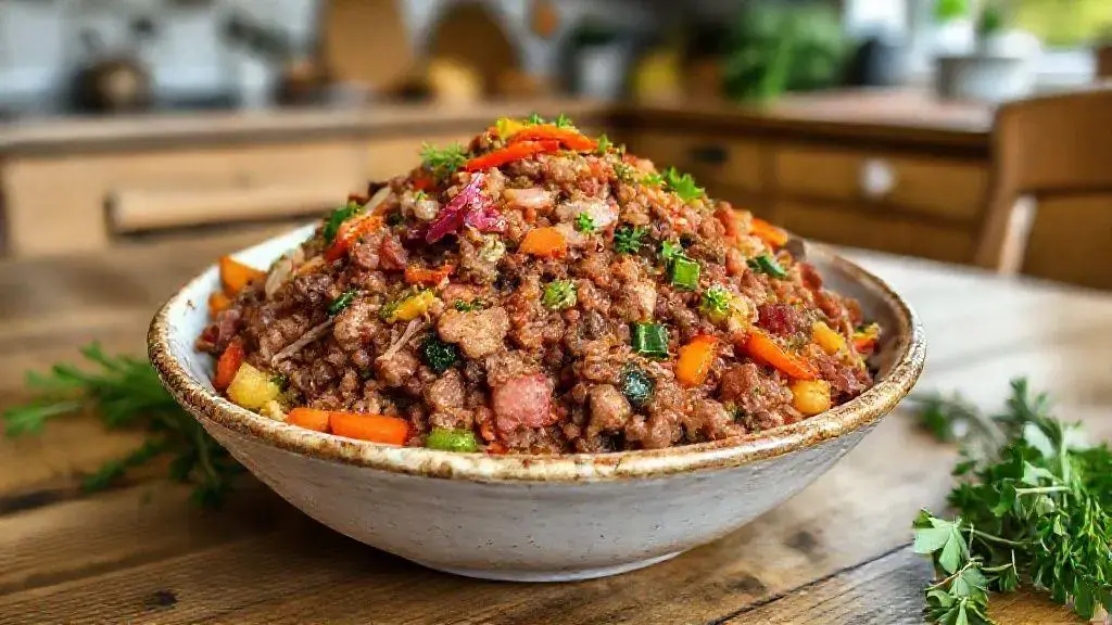 Carne moída com legumes