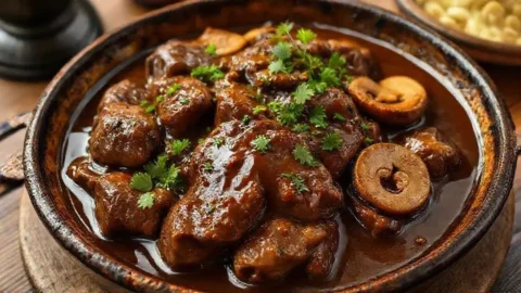 Receita de carne no molho madeira