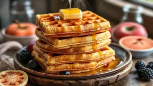 massa de waffle