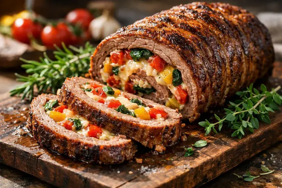 carne recheada assada no forno