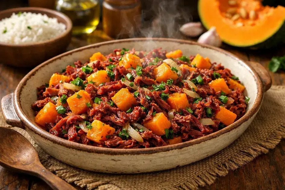 carne seca com abóbora