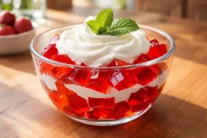 sobremesa de gelatina com creme de leite