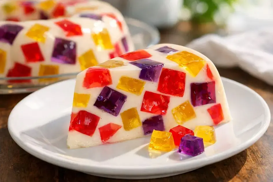 Sobremesa de gelatina mosaico