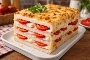 Torta salgada com pão de forma