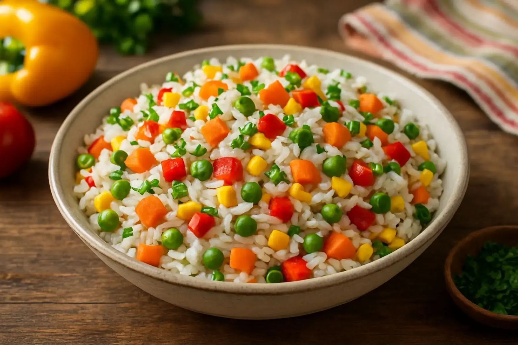 Arroz à grega colorido