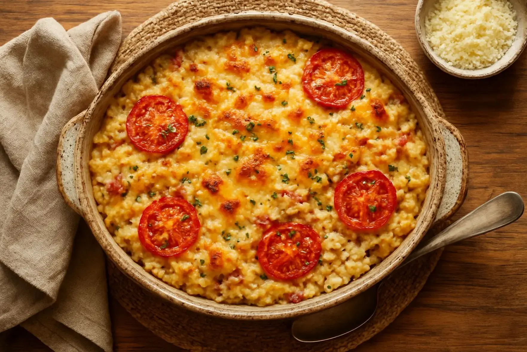 Arroz de forno com queijo Arroz de forno com queijo