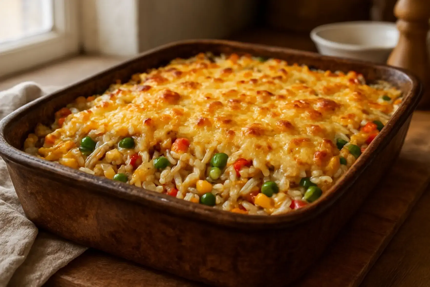 Arroz de forno com sobras delicioso