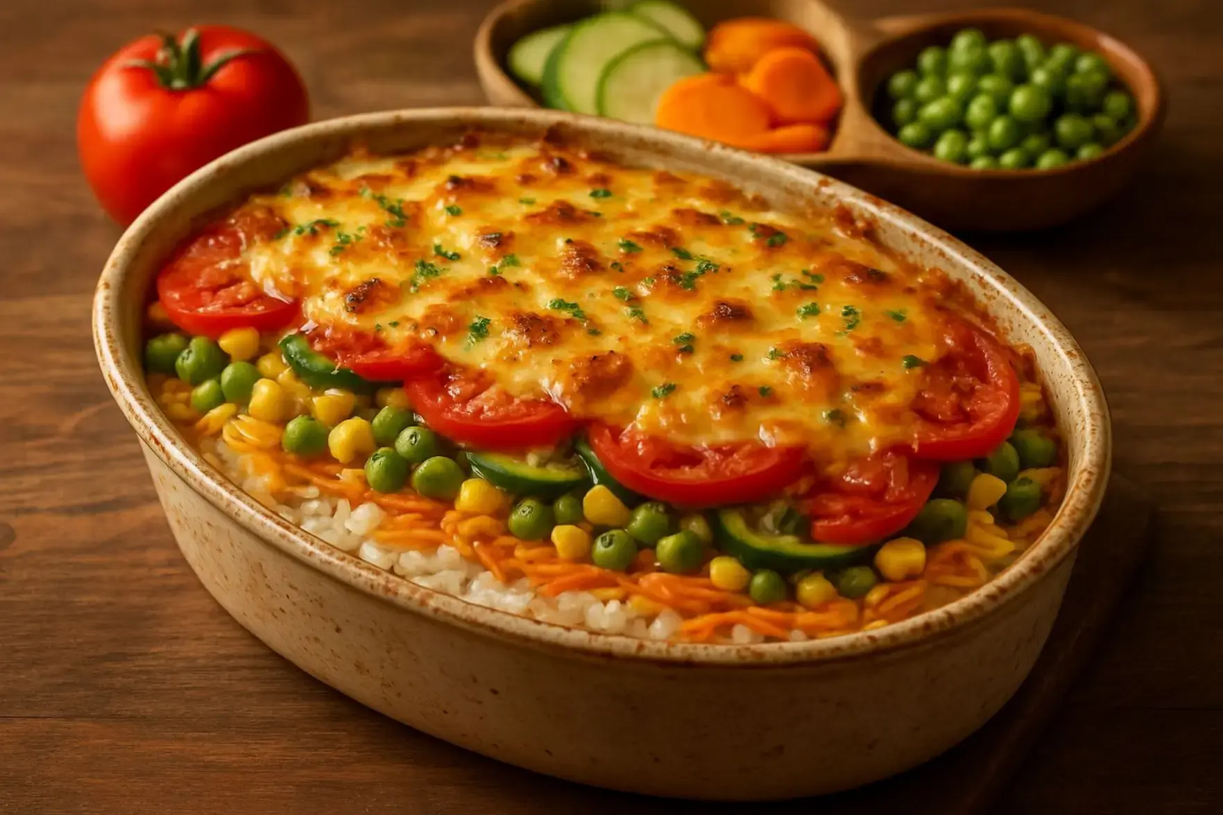 Arroz de forno prático com legumes Arroz de forno prático com legumes