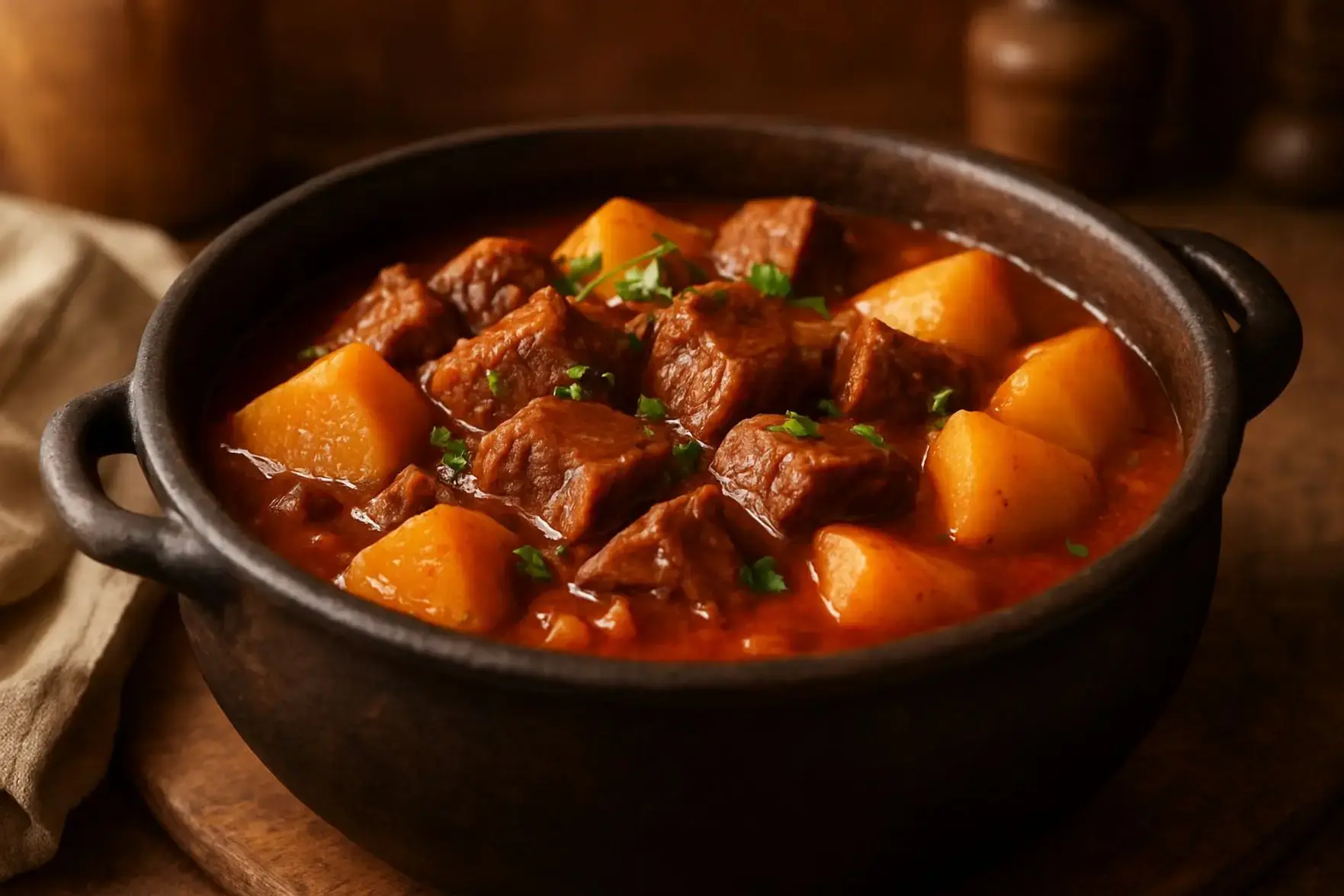 Carne de panela fácil com batatas Carne de panela fácil com batatas
