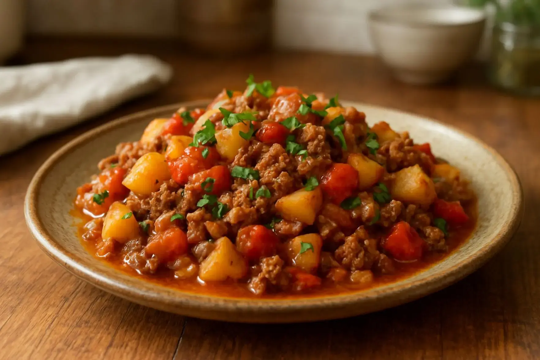 Carne moída com batata rápida