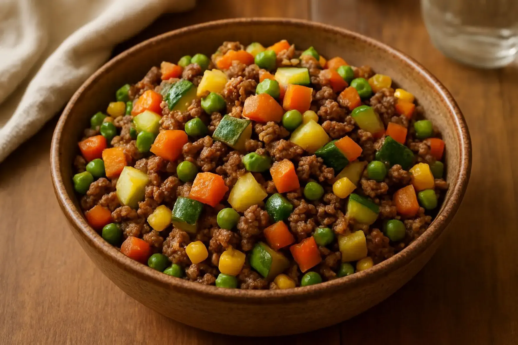 Receita de carne moída com legumes