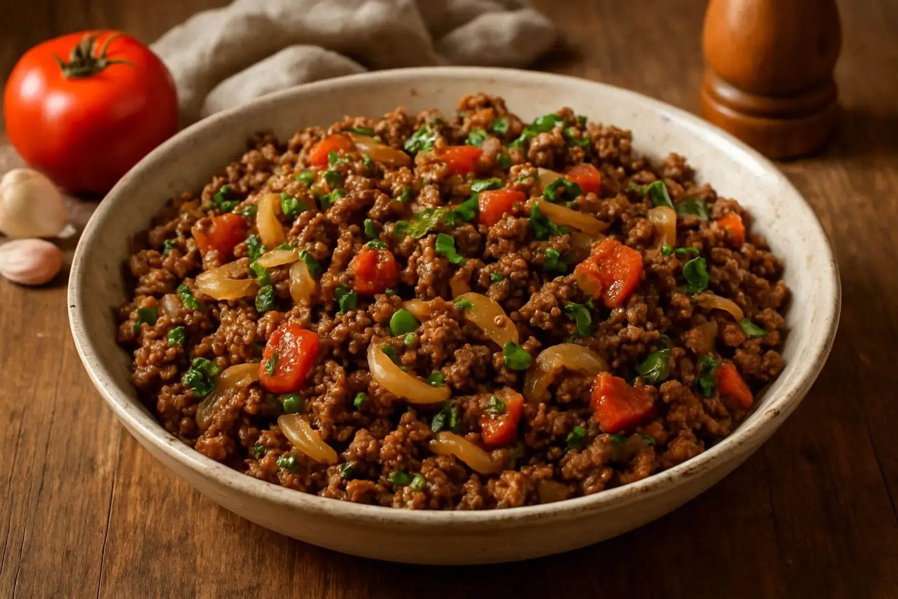 Carne moída refogada simples