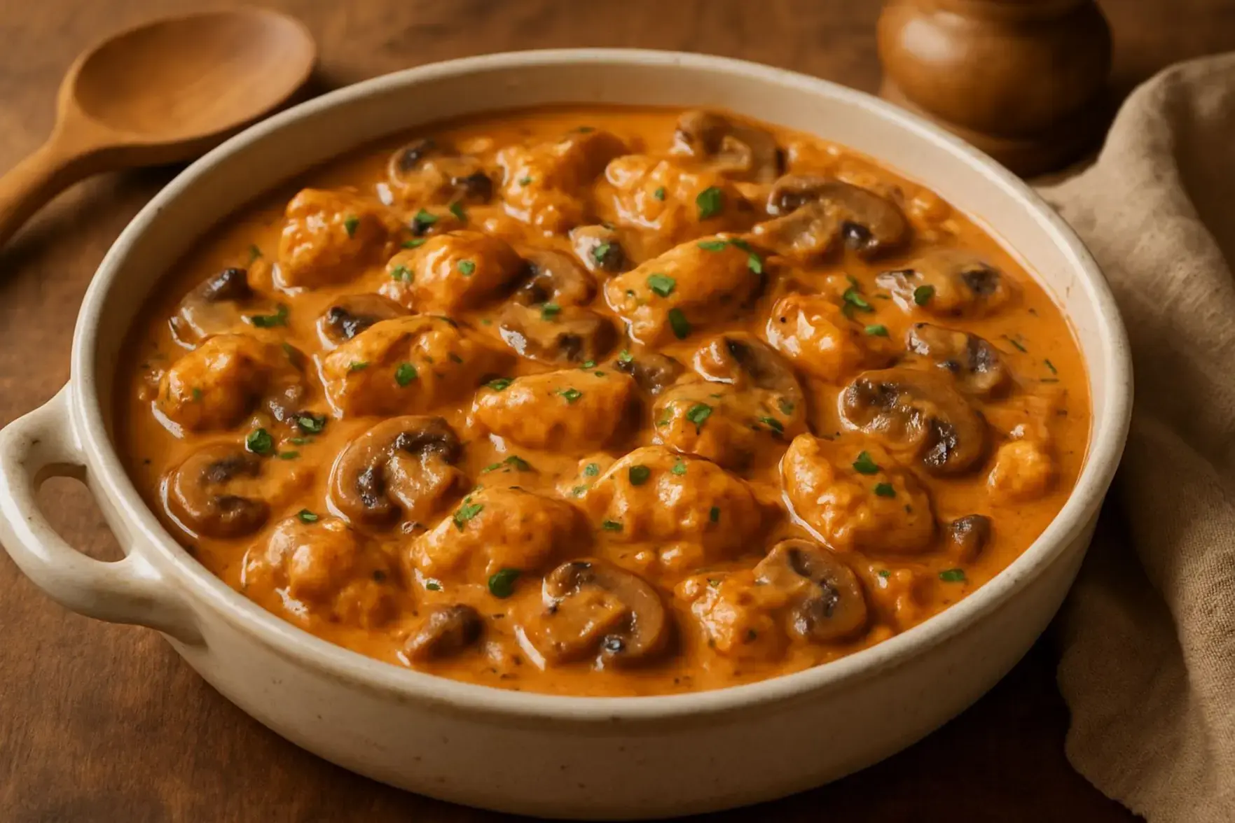 Estrogonofe de frango fácil na panela só Estrogonofe de frango fácil na panela só