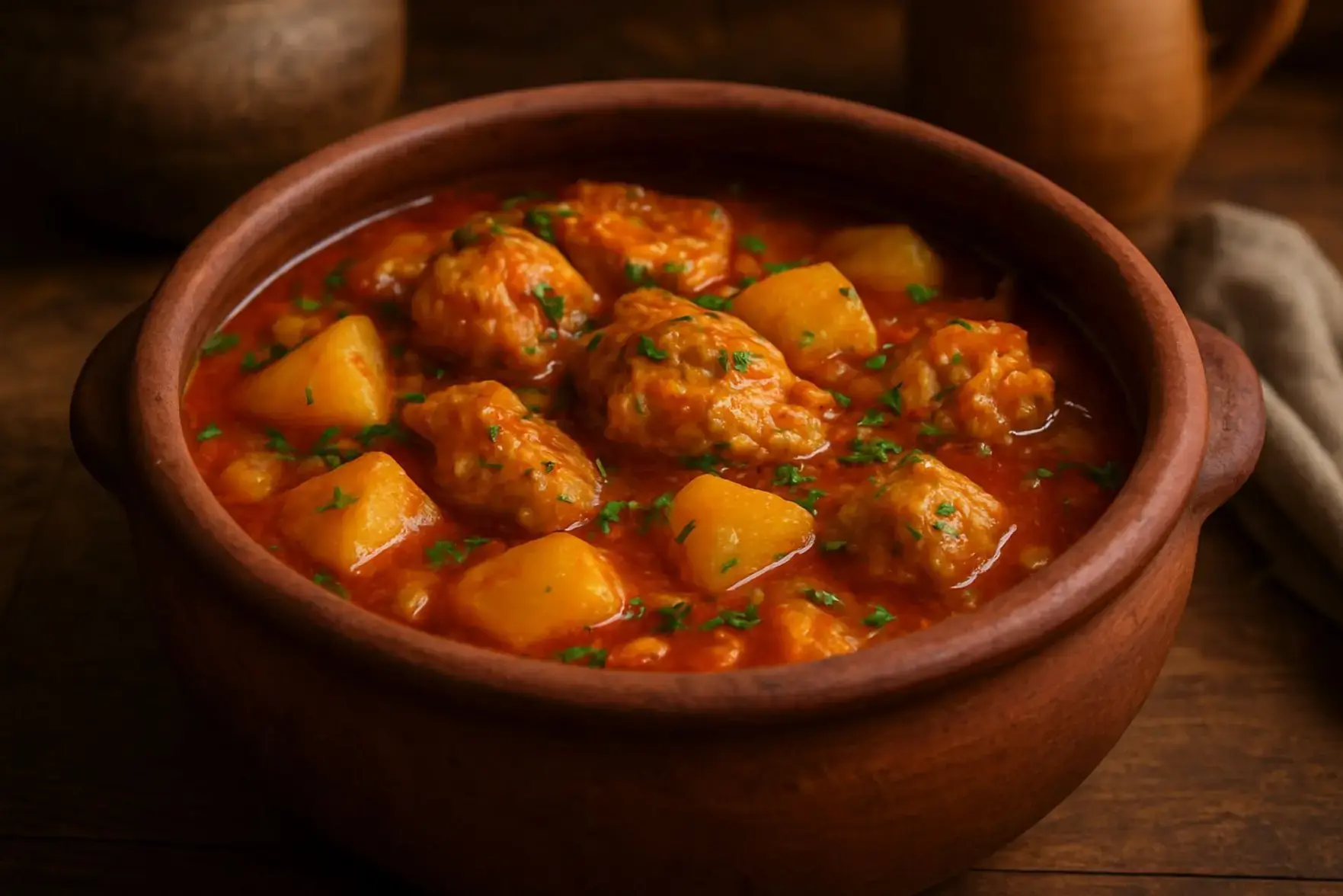 Frango ensopado com batata simples