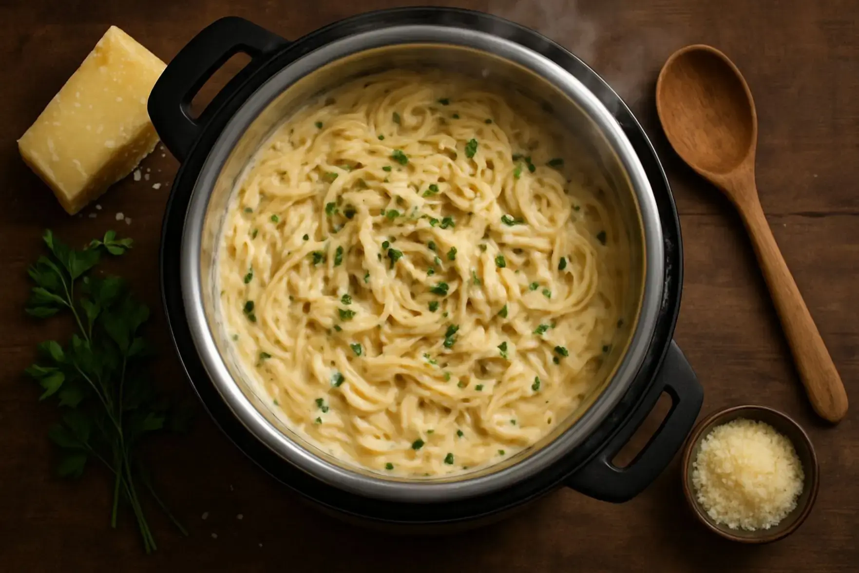Receita de macarrão de panela de pressão cremoso