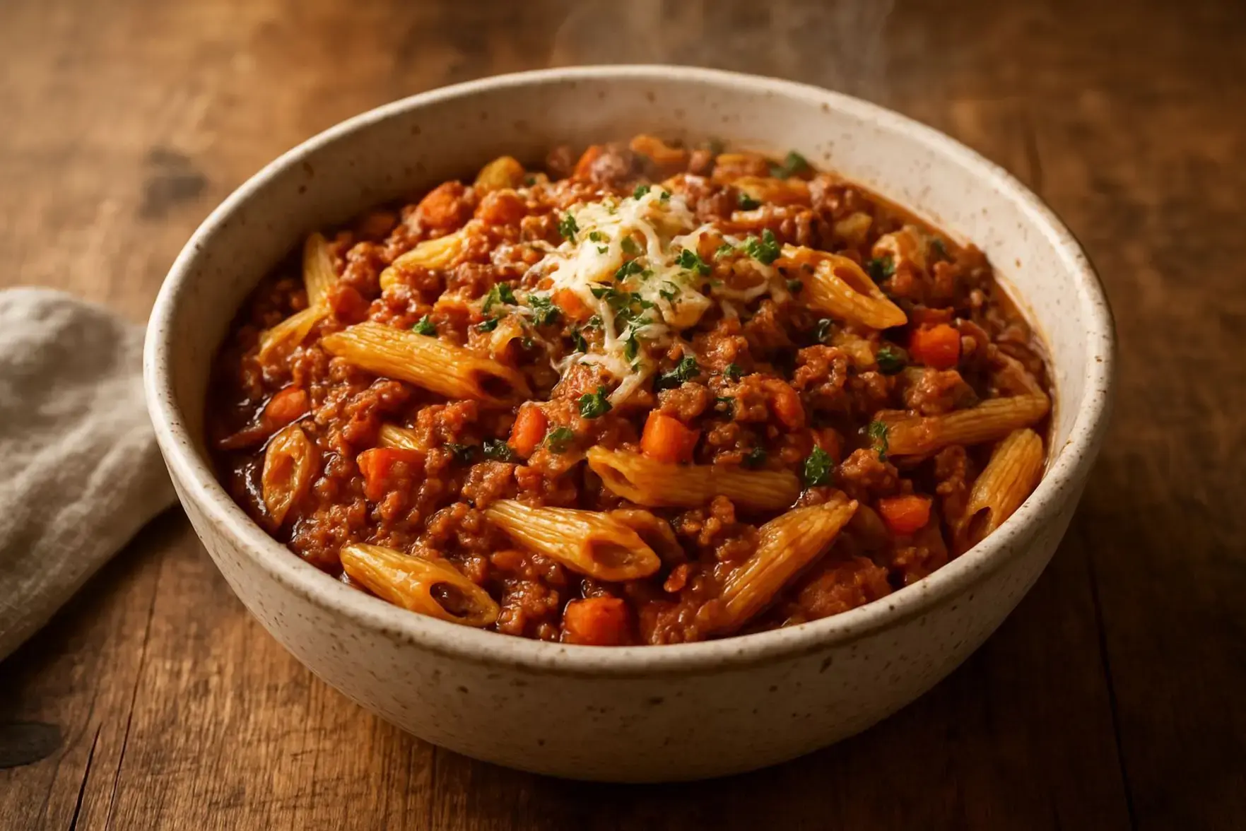 Receita de massa à bolonhesa de uma panela só Receita de massa à bolonhesa de uma panela só