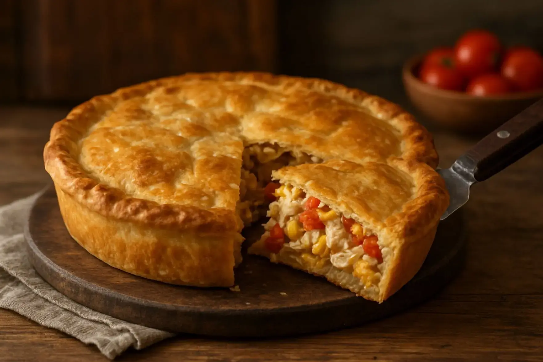 Massa torta de frango