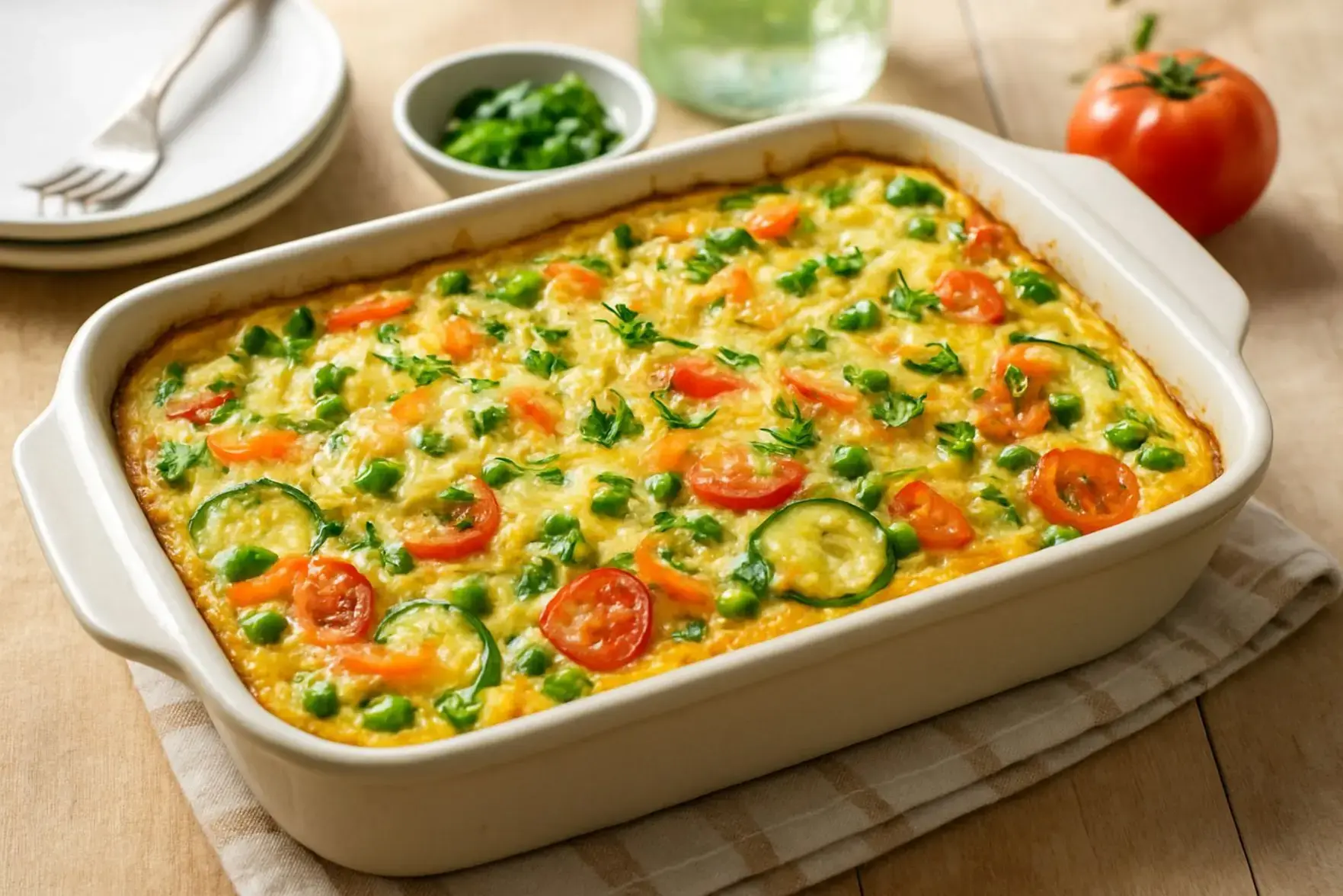 Omelete de forno com legumes