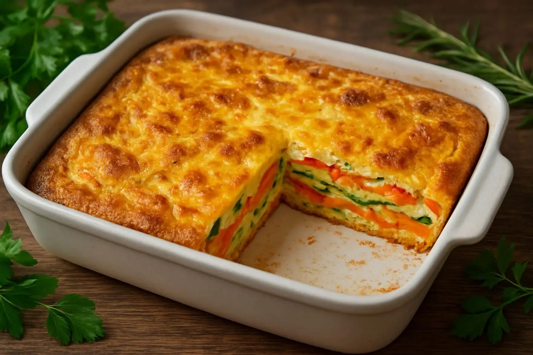 Omelete de forno com legumes