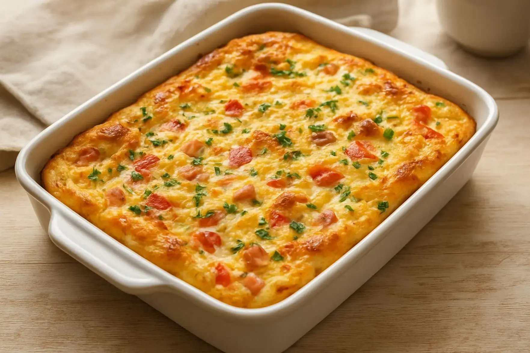 Omelete de forno prático e fofinho Omelete de forno prático e fofinho