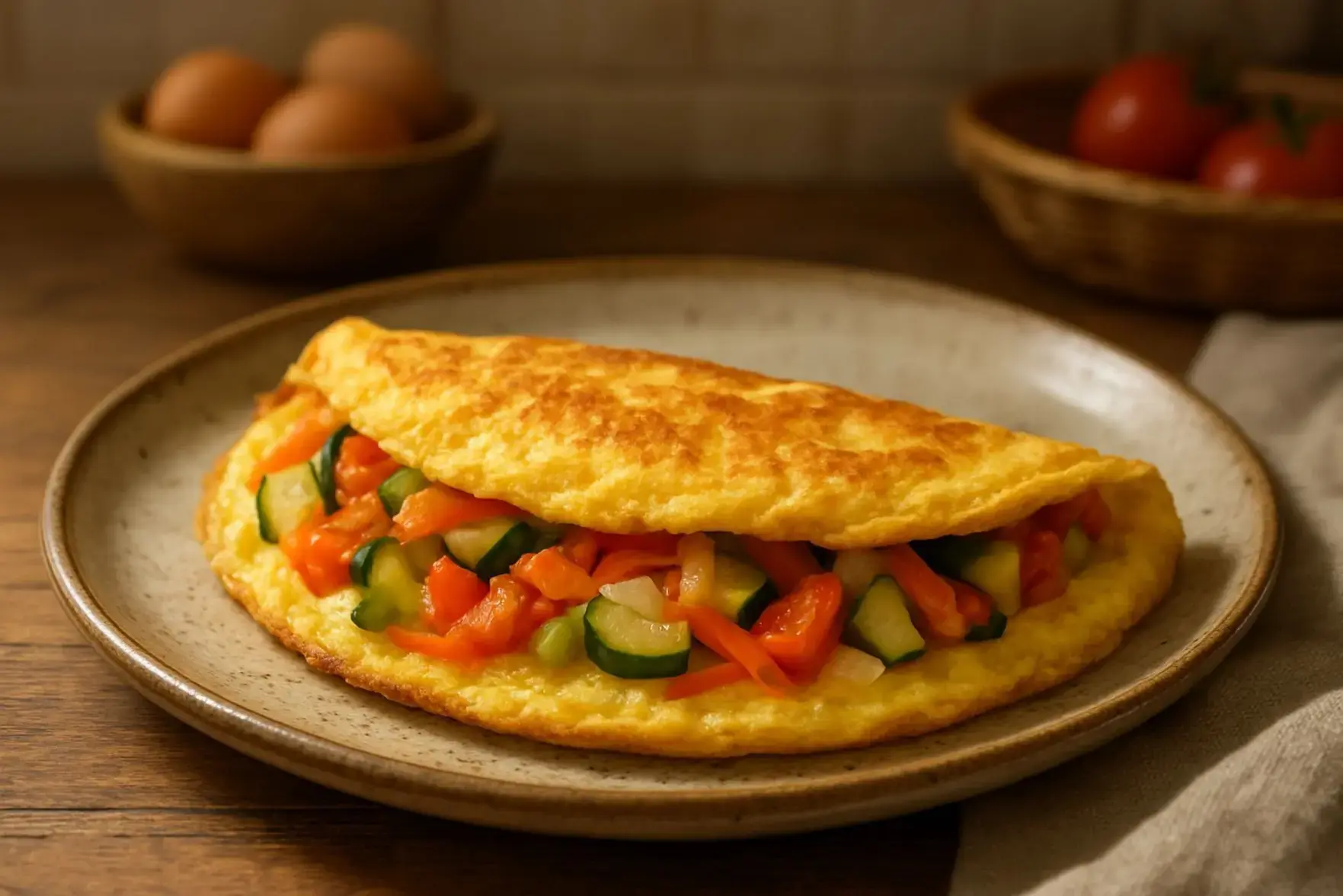 Omelete de legumes rápido
