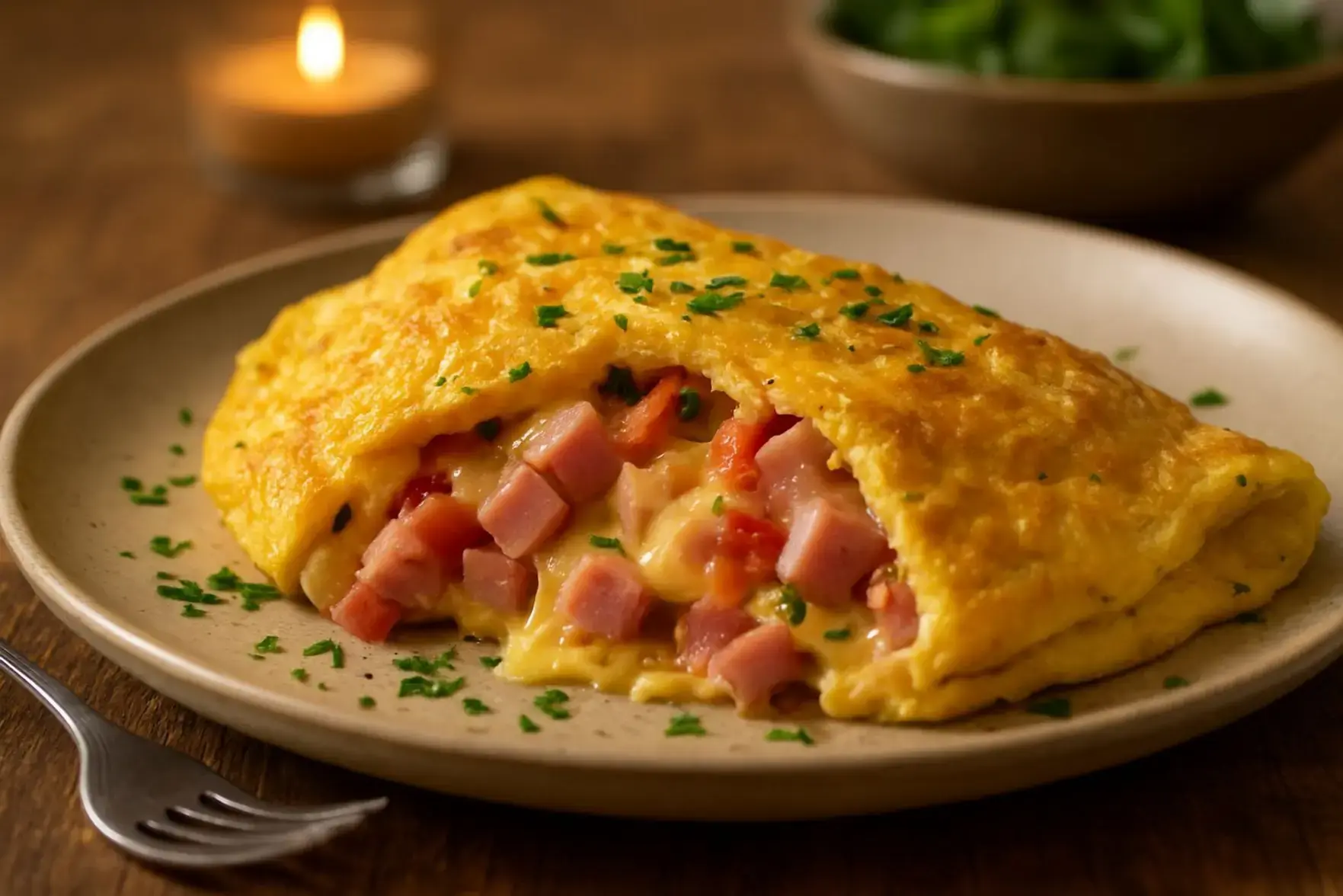 Omelete recheada fácil para o jantar Omelete recheada fácil para o jantar