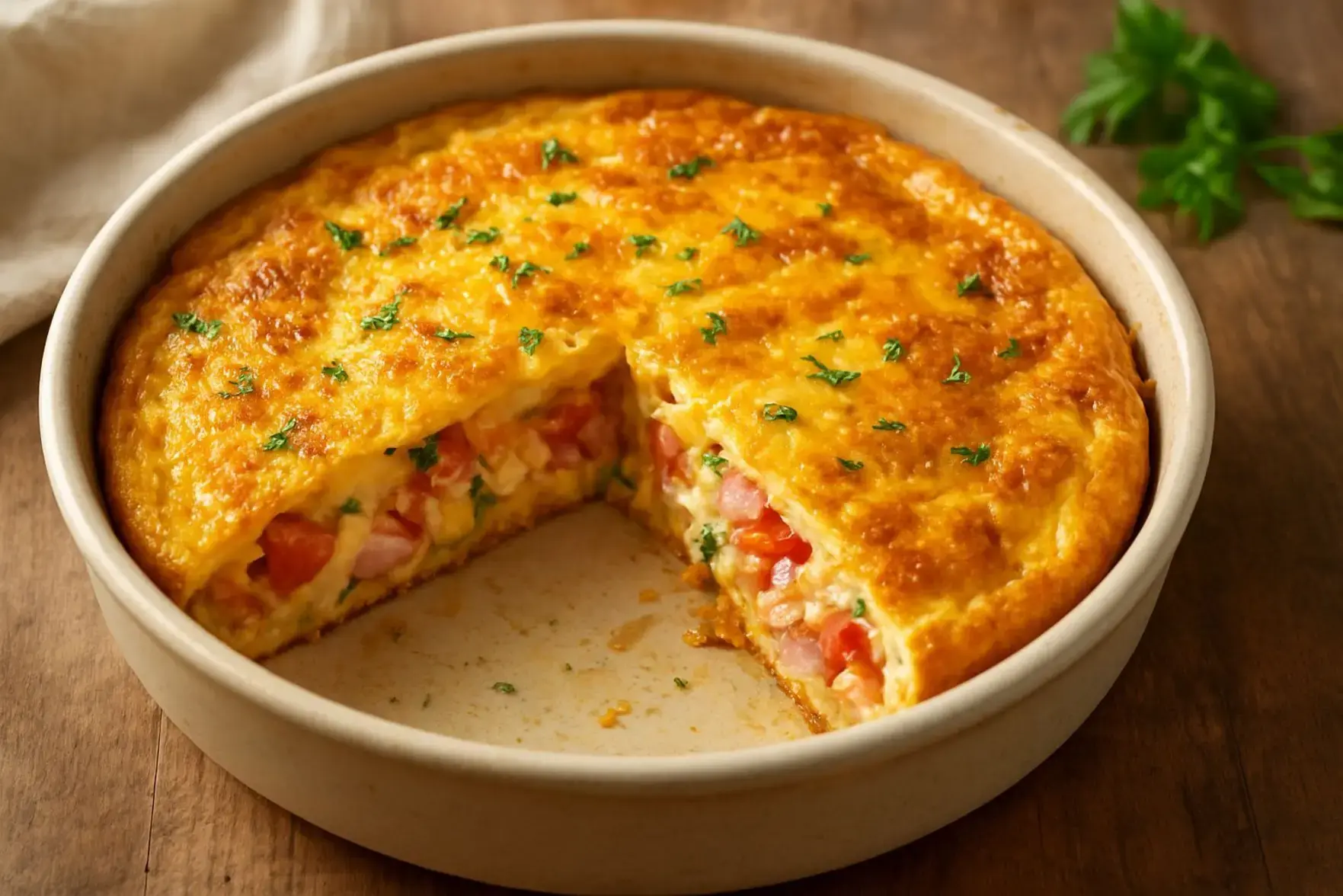 Omelete recheado de forno Omelete recheado de forno