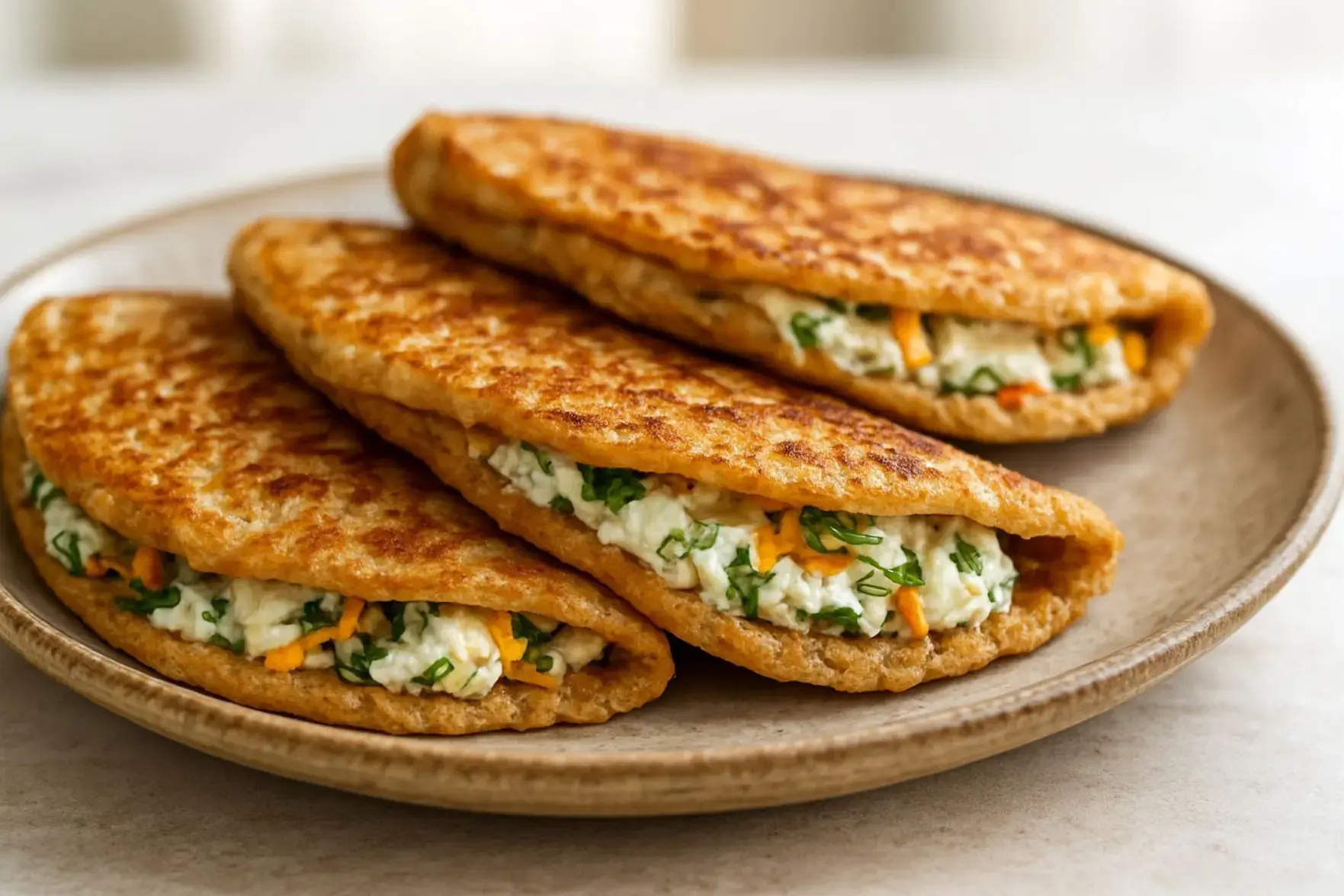 Panqueca de aveia recheada com ricota