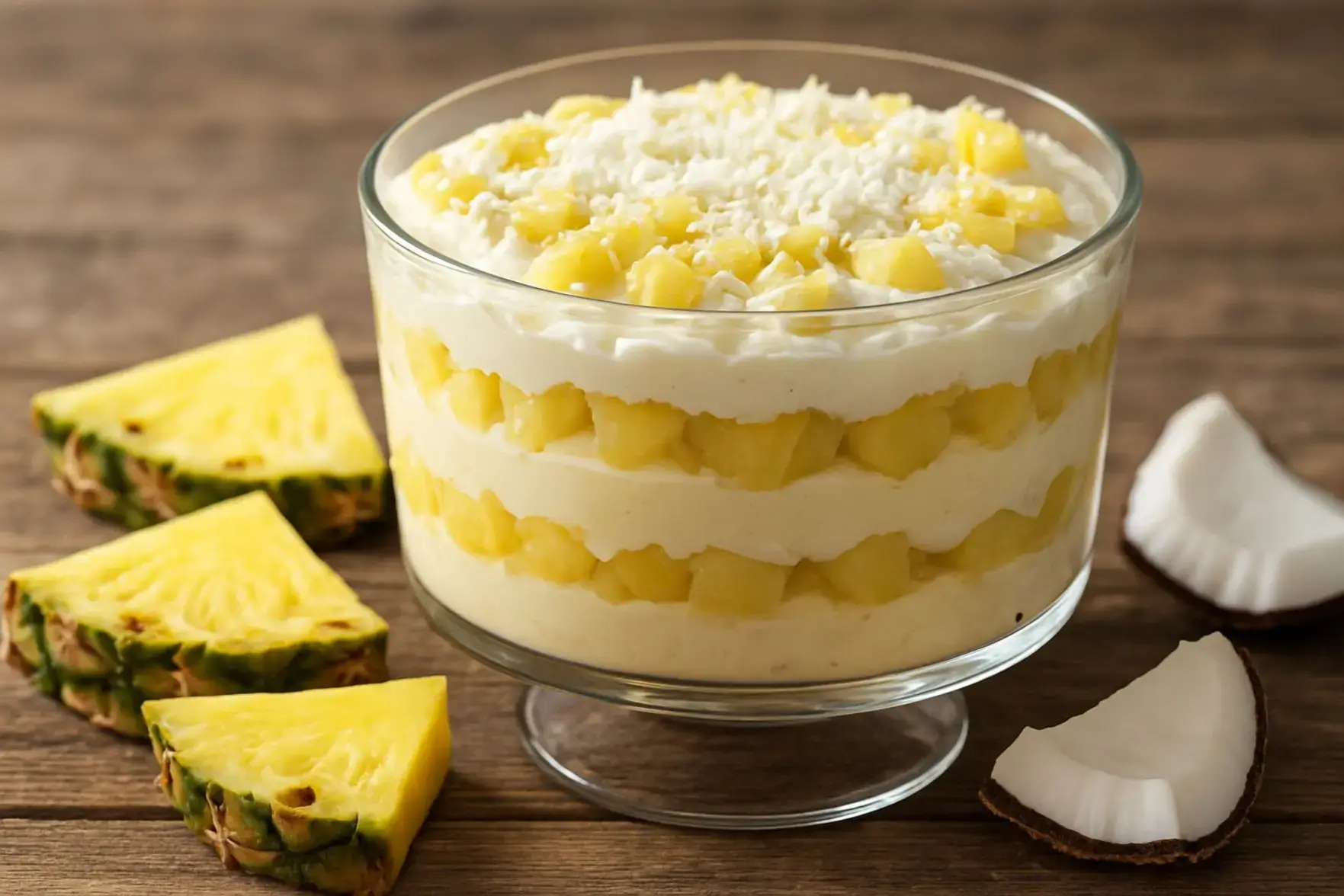 Pavê gelado de abacaxi com coco