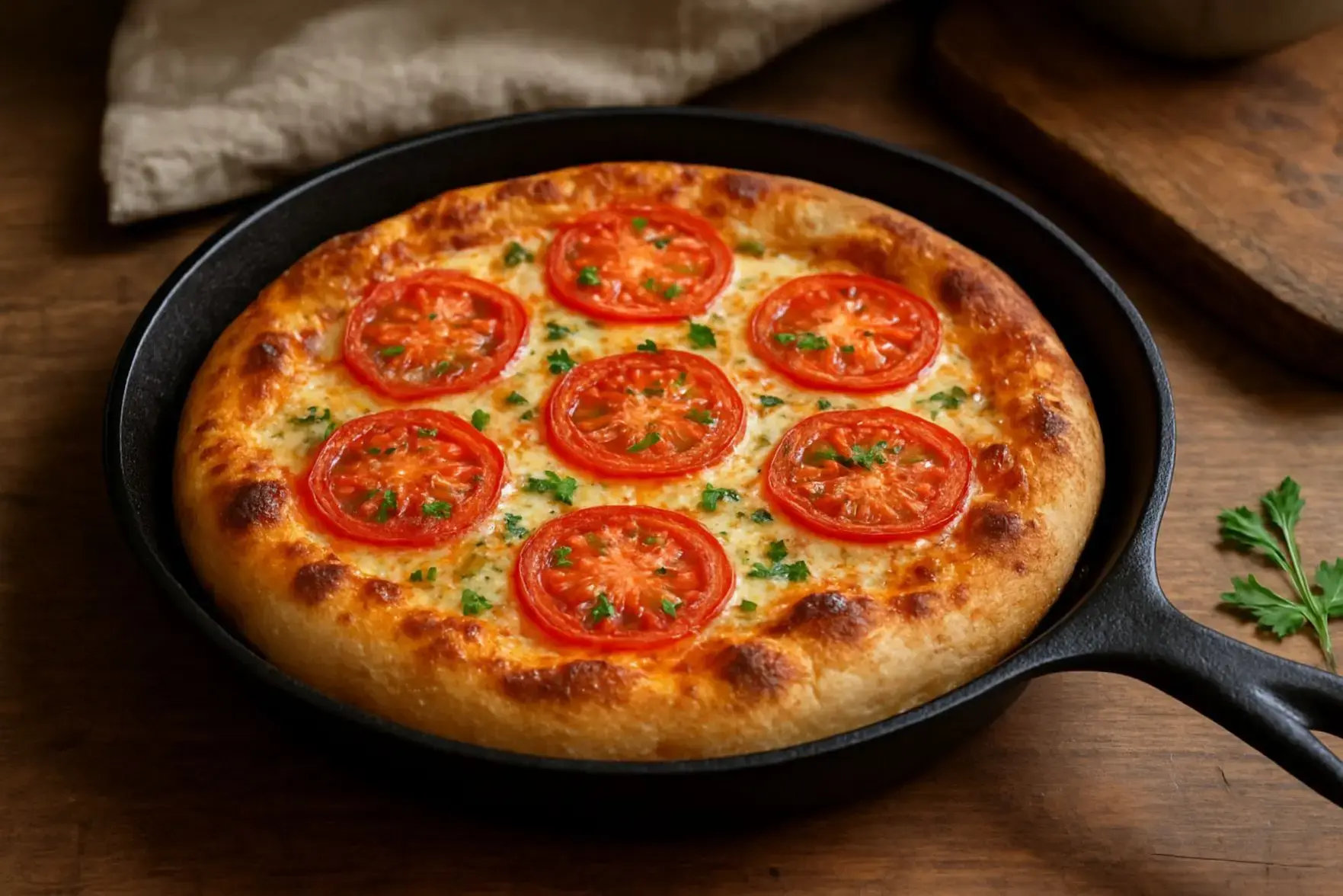 Pizza de frigideira caseira