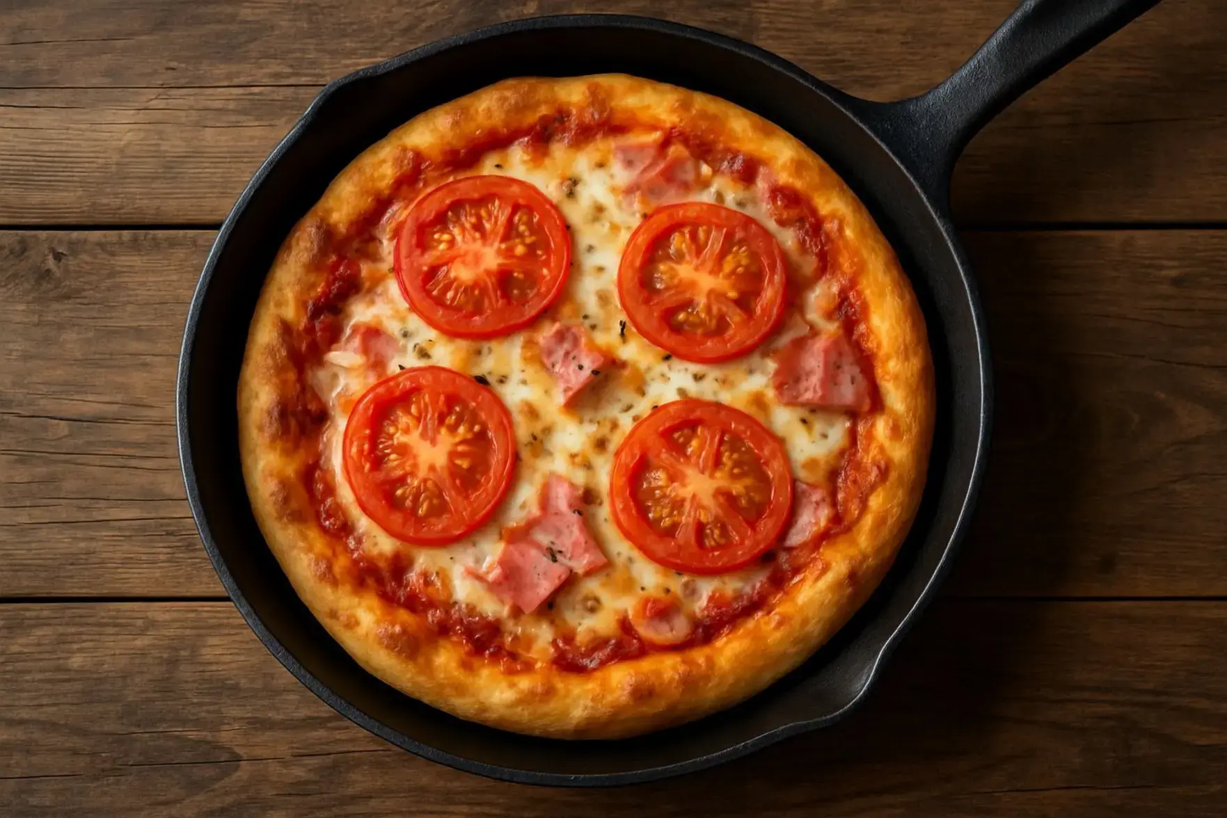 Pizza de frigideira simples Pizza de frigideira simples