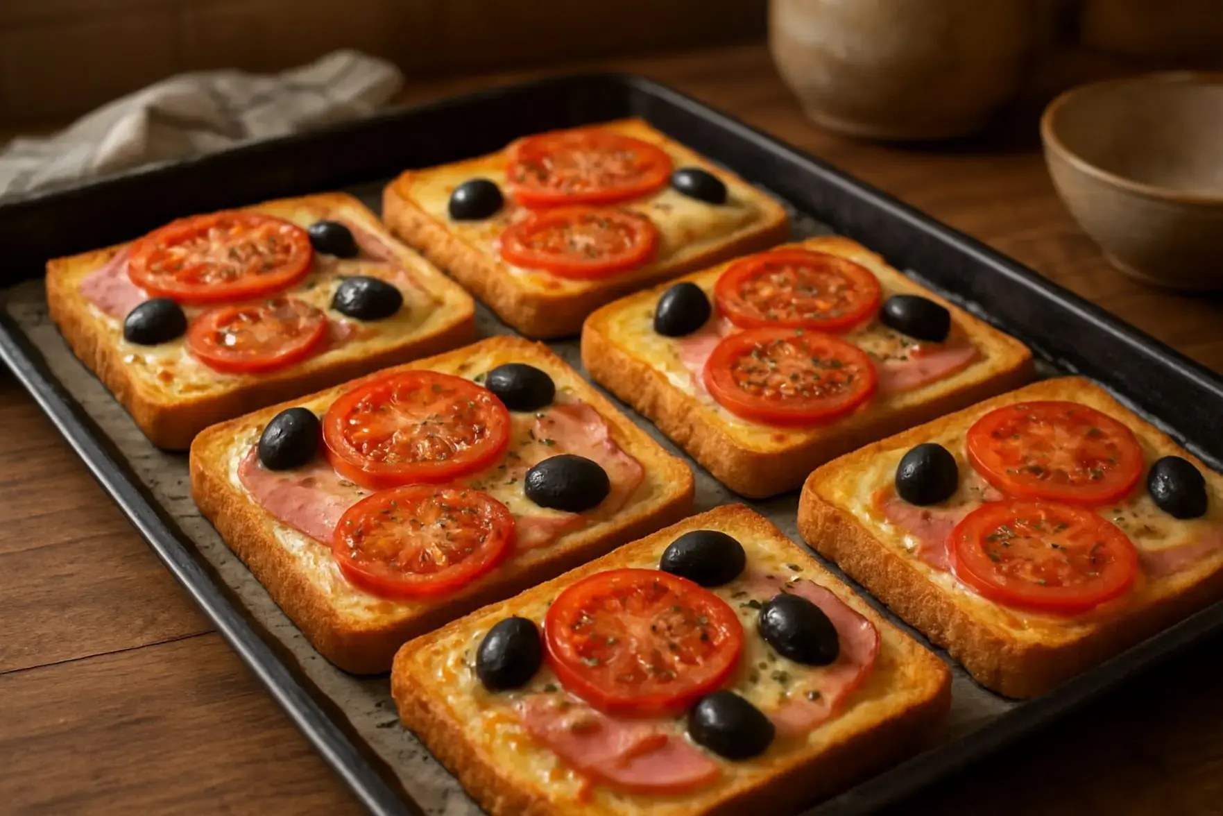 Pizza de pão de forma