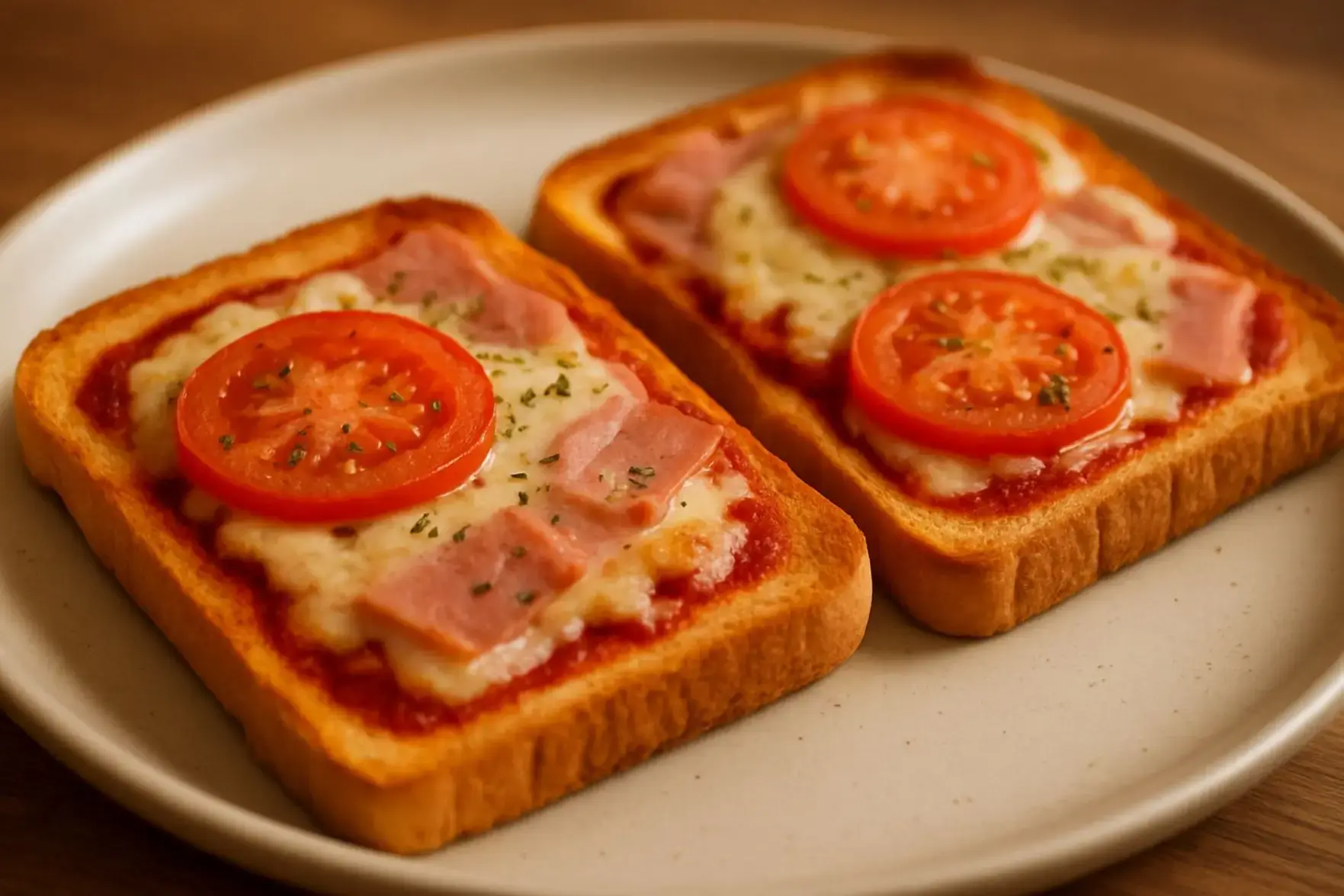 Pizza de pão de forma de micro-ondas Pizza de pão de forma de micro-ondas