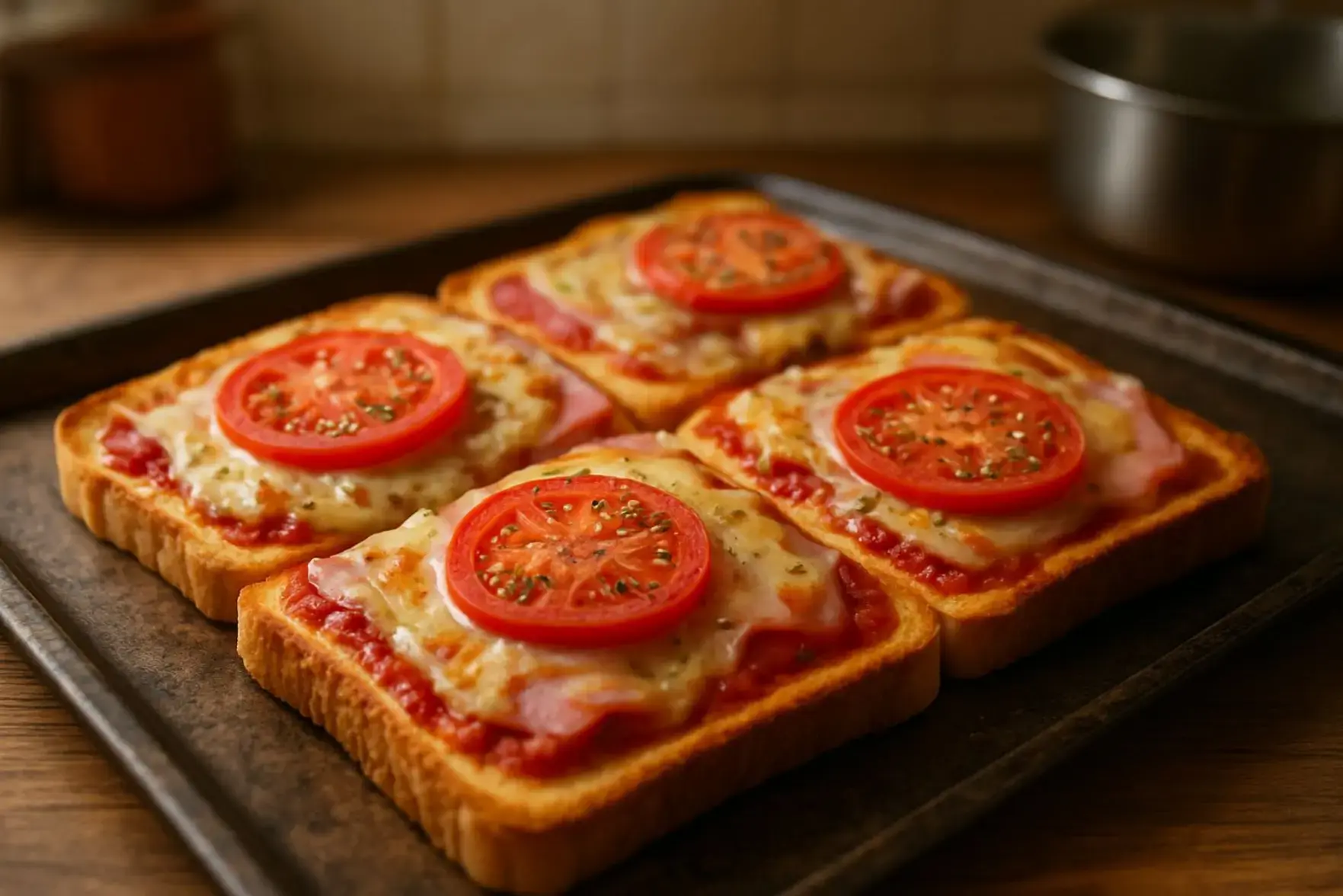 Receita de pizza de pão de forma