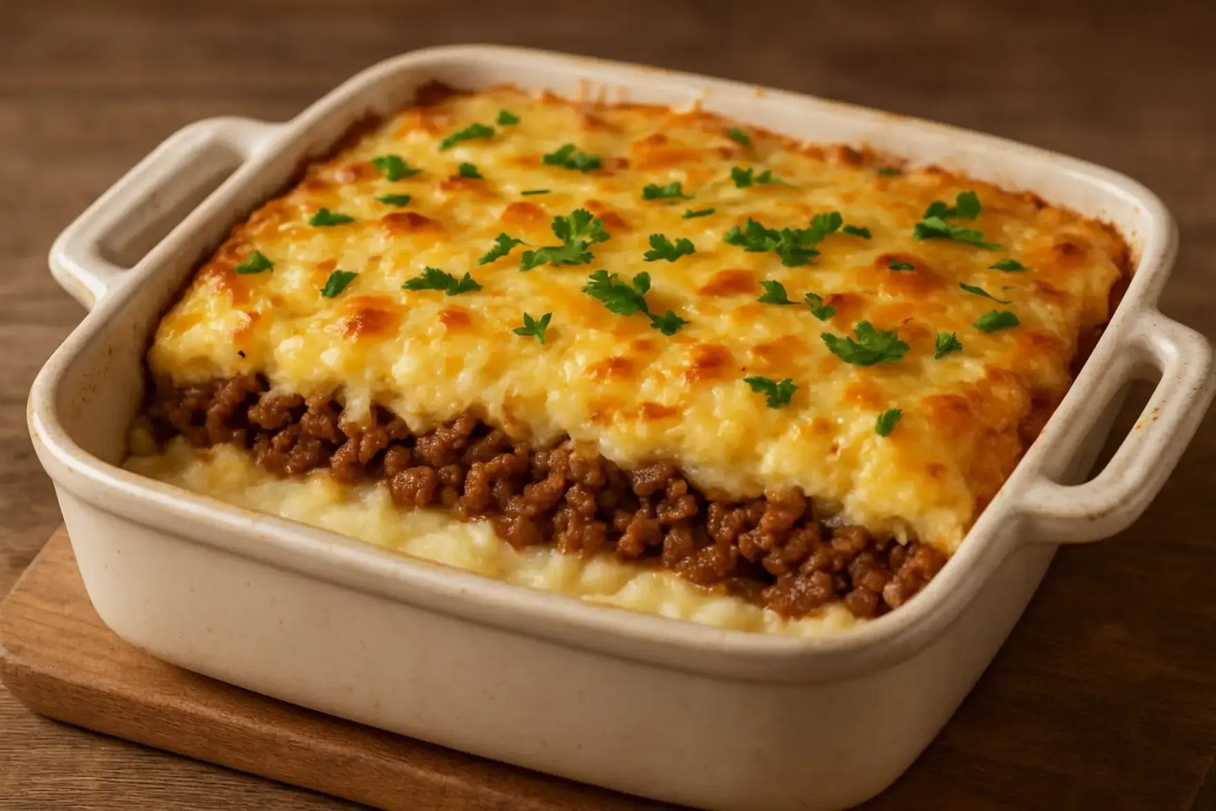 Purê de batata com carne moída