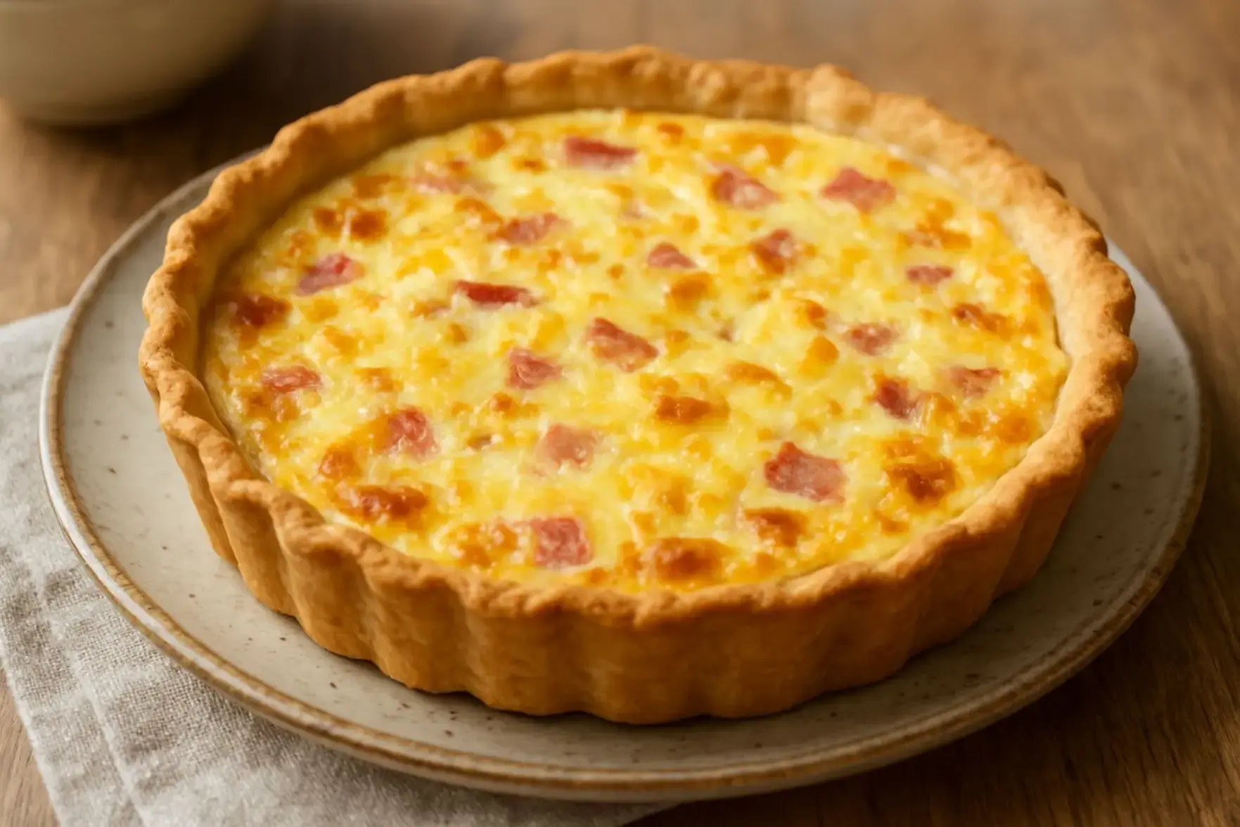 Quiche de presunto e queijo fácil