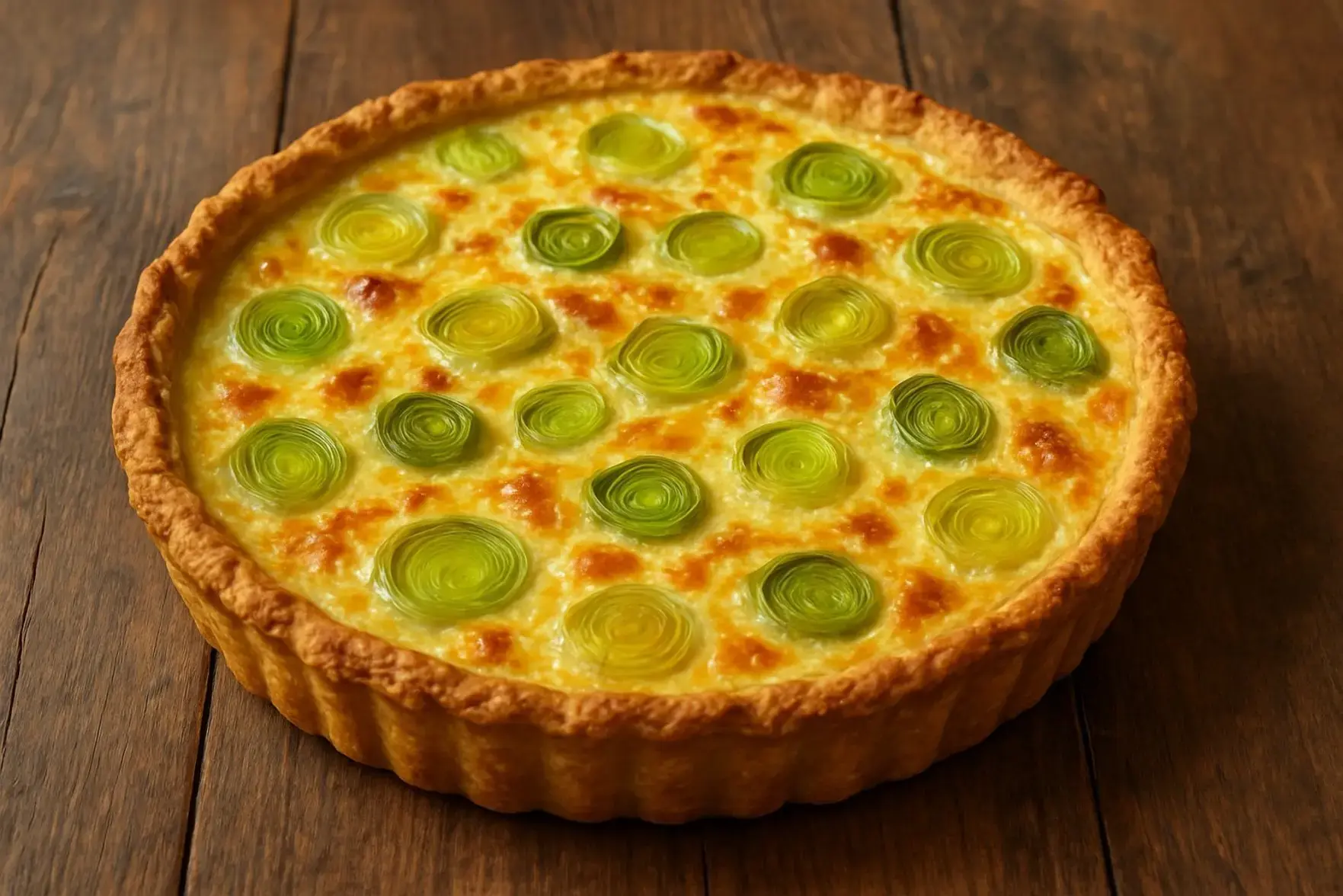 Quiche rápida de alho-poró